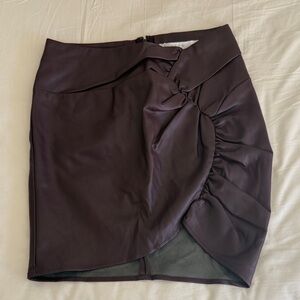 Astr Maroon/burgundy Ruched Mini Skirt